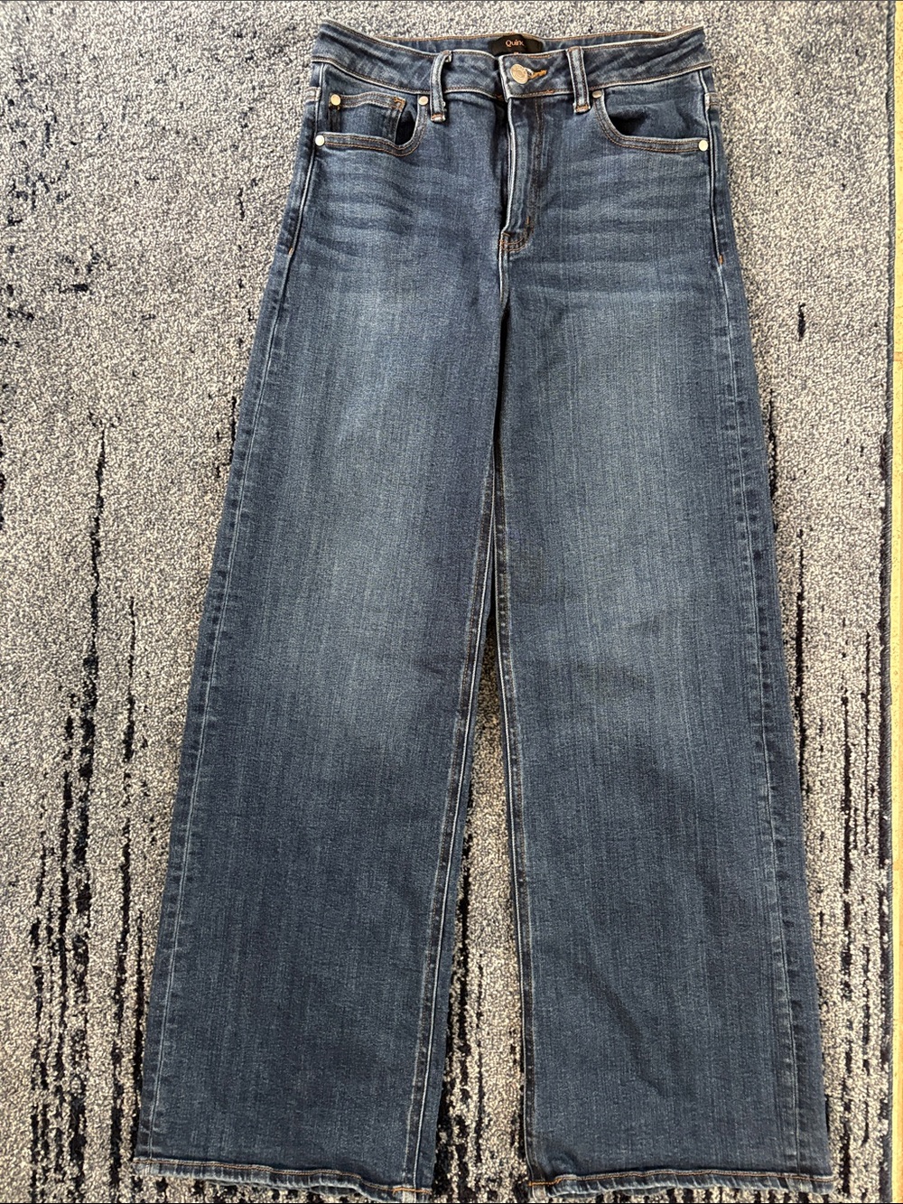 Quince High-Rise Wide Leg Jeans in Dark Wash